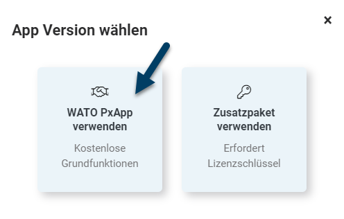 Kostenlose App Version wählen