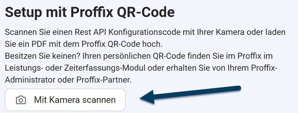 QR-Code per Kamera scannen Button