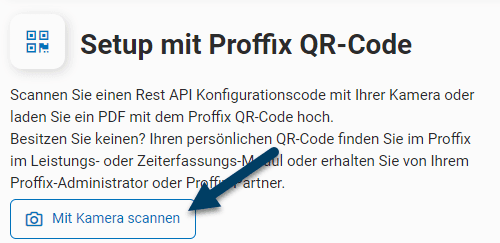 QR-Code per Kamera scannen Button