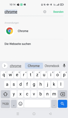 Google Chrome in Android suchen