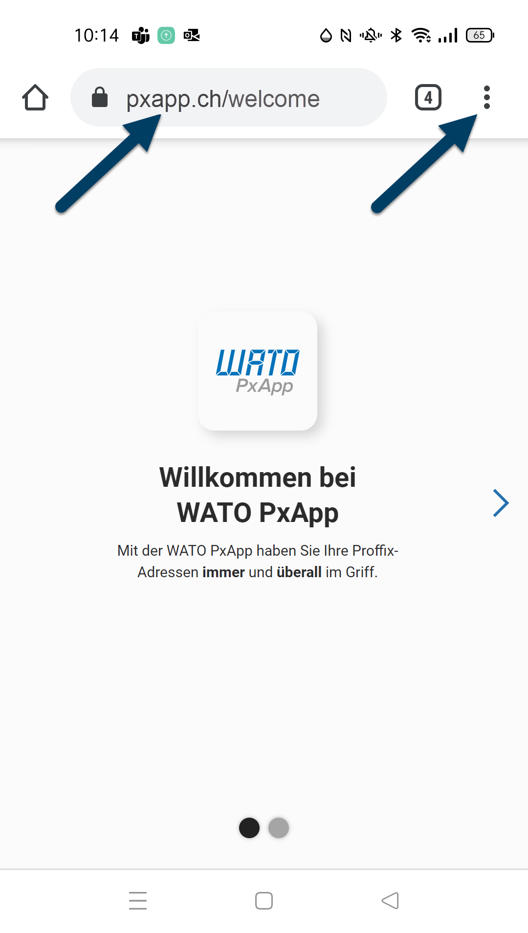 App in Google Chrome aufrufen