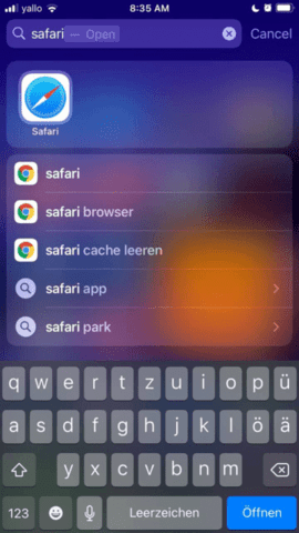 Safari App auf iPhone suchen