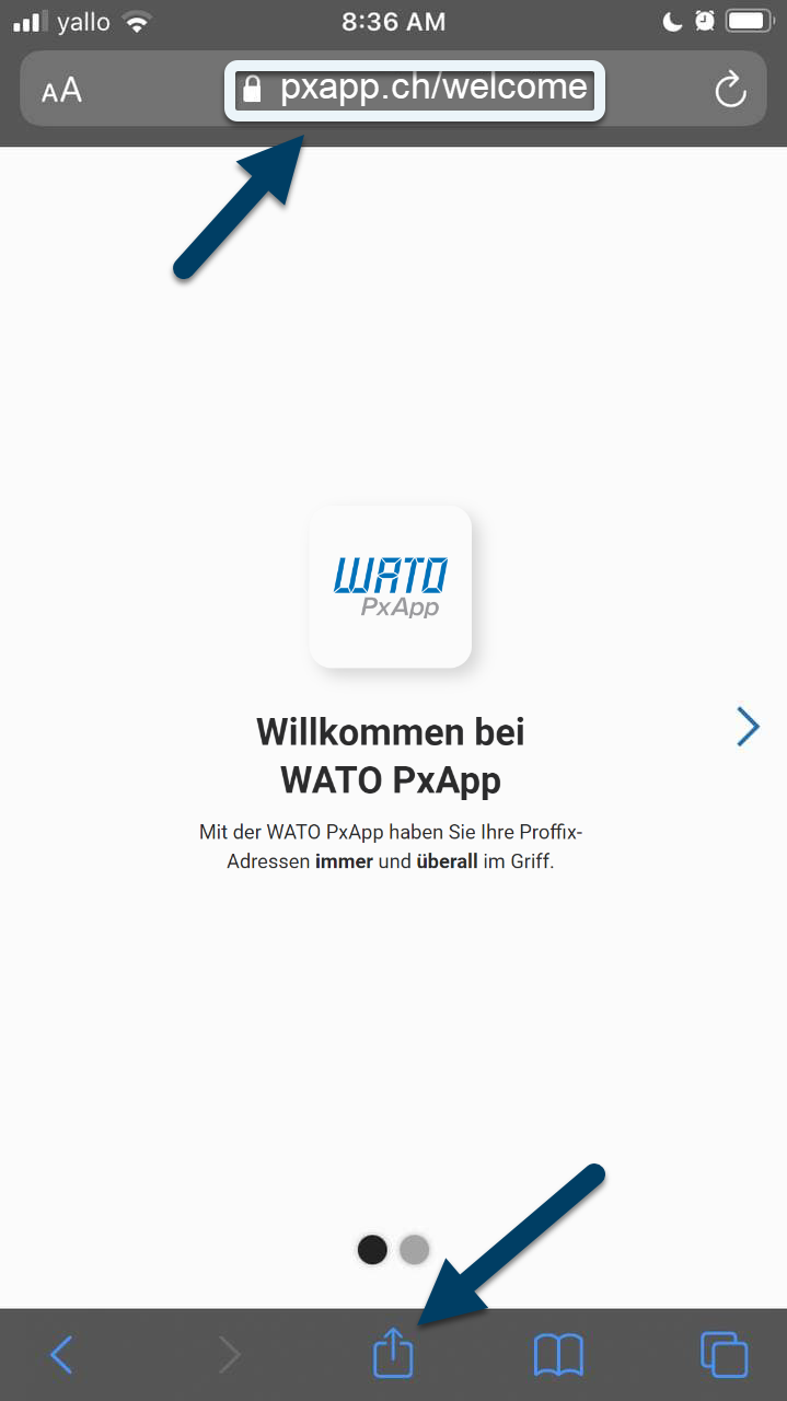 App in Safari aufrufen