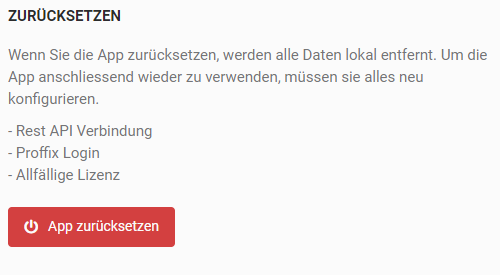 App-Zurücksetung