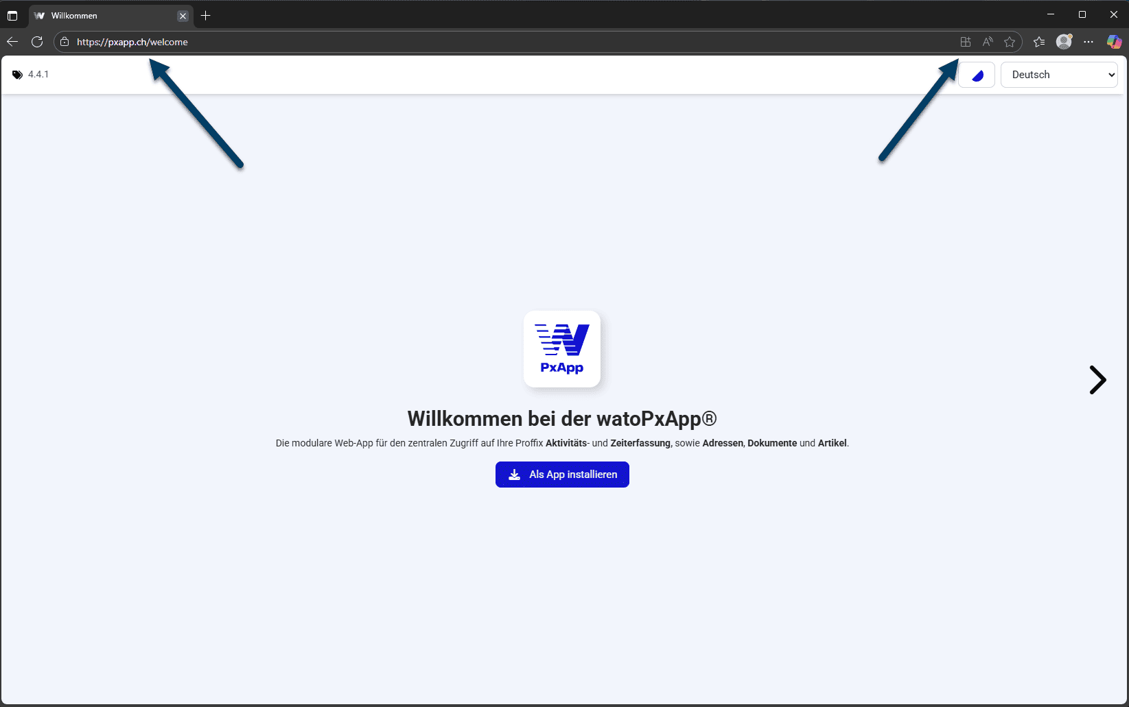 App in Microsoft Edge aufrufen